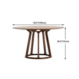 Round Pedestal Simplicity Dining Table Brown Tone Fixed Table with Pinewood Solid Wood Clearhalo 'Dining Tables & Seating' 'Dining Tables' 'dining_table' 'furn' 'furn_dining_table' 'Furniture' 'furniture_dining_table' 'Kitchen & Dining Furniture' 1200x1200_45af5354-ab9f-446a-8741-521066ec4efa