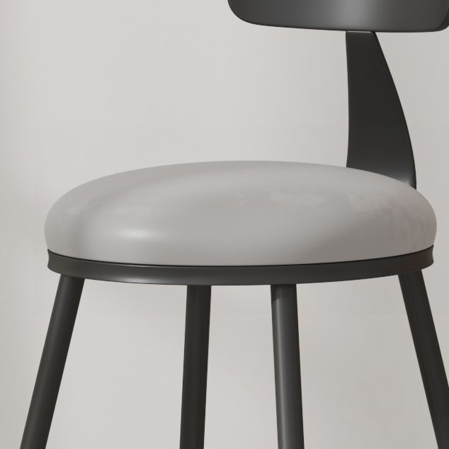 Modern Armless Backrest Counter Stool Iron Cafe Bar Stool with Leather Cushion Clearhalo 'Bar Furniture' 'Bar Stools' 'bar_stools' 'furn' 'furn_bar_stools' 'Furniture' 'furniture_bar_stools' 'Kitchen & Dining Furniture' 1200x1200_45b059fe-084c-4ac4-bcec-4c2372877b6b