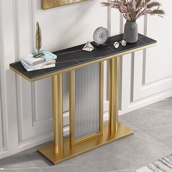 Rectangle Console Accent Table Antique Finish Modern Console Sofa Table in Stone