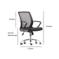 Silla moderna y contemporánea con respaldo medio Silla negra con ruedas para tareas