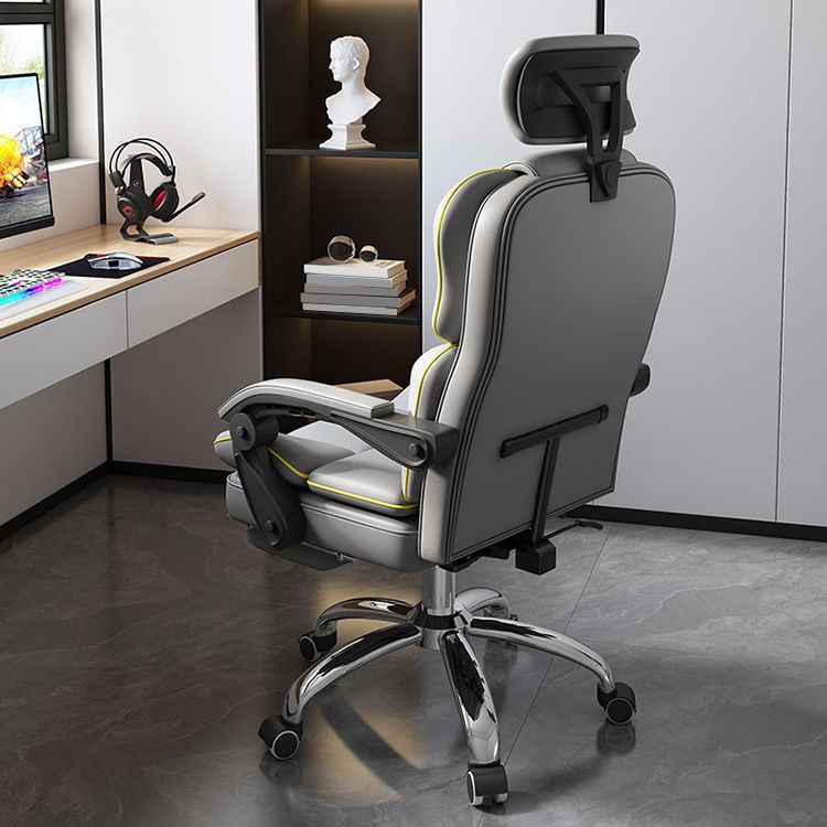 Contemporary High Back Chair Height-adjustable Chair with Wheels Clearhalo 'furn' 'furn_office_chair' 'Furniture' 'Office Chairs' 'Office Furniture' 'office_chair' 1200x1200_45b0bbd3-8a6d-4867-a7cf-56ffb3991ee3