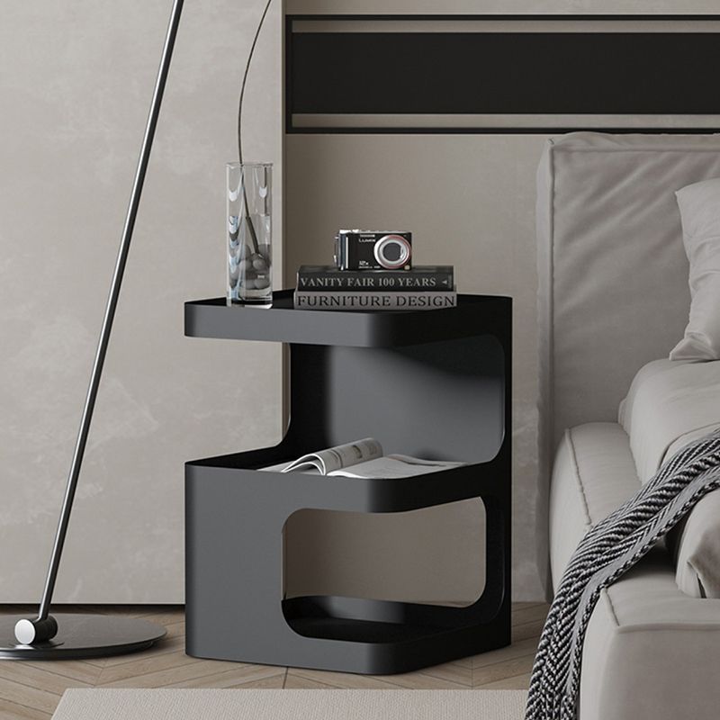 Square Iron End Table Set 21.26" Tall Metal Side Table with Storage Shelves Clearhalo 'Coffee & Accent Tables' 'End & Side Tables' 'end_side_tables' 'furn' 'furn_end_side_tables' 'Furniture' 'Living Room Furniture' 1200x1200_45b115bd-3422-48cd-ae08-f2462e026ec2