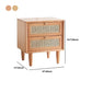 Rattan Bedside Table Modern Minimalist Bed Nightstand with Legs