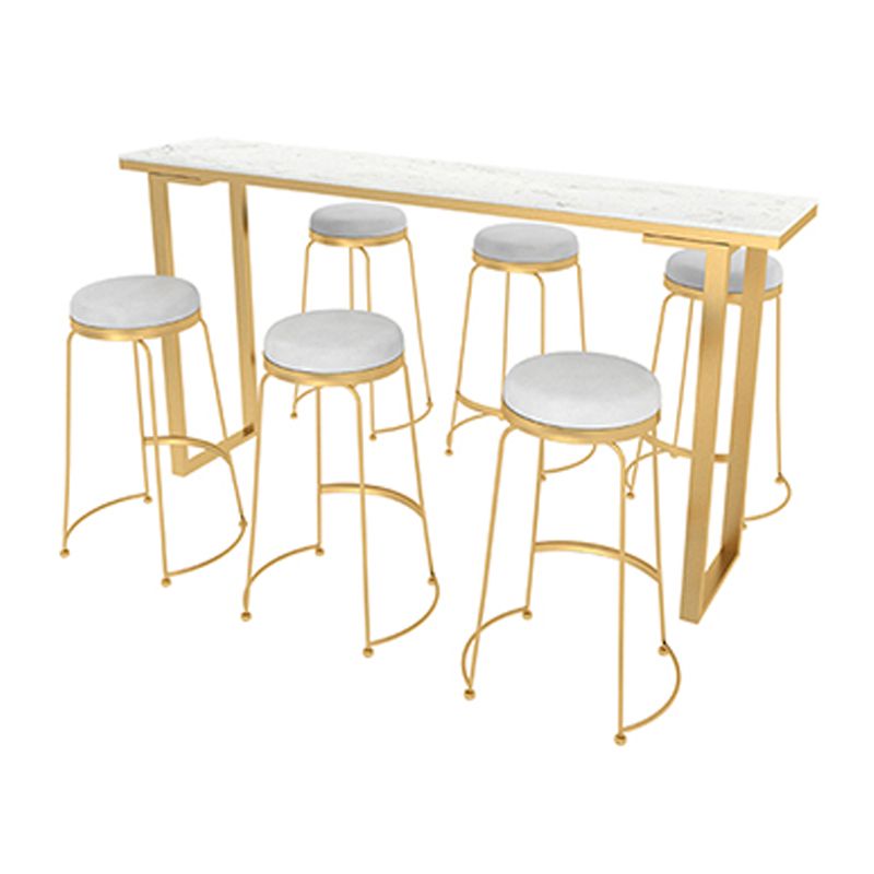 Indoor Contemporary Bar Dining Table Rectangle Faux Marble Bar Table Clearhalo 'Bar Furniture' 'Bar Tables' 'bar_tables' 'furn' 'furn_bar_tables' 'Furniture' 'Kitchen & Dining Furniture' 1200x1200_45b16aa5-47d2-4650-883e-e00d6a94593f