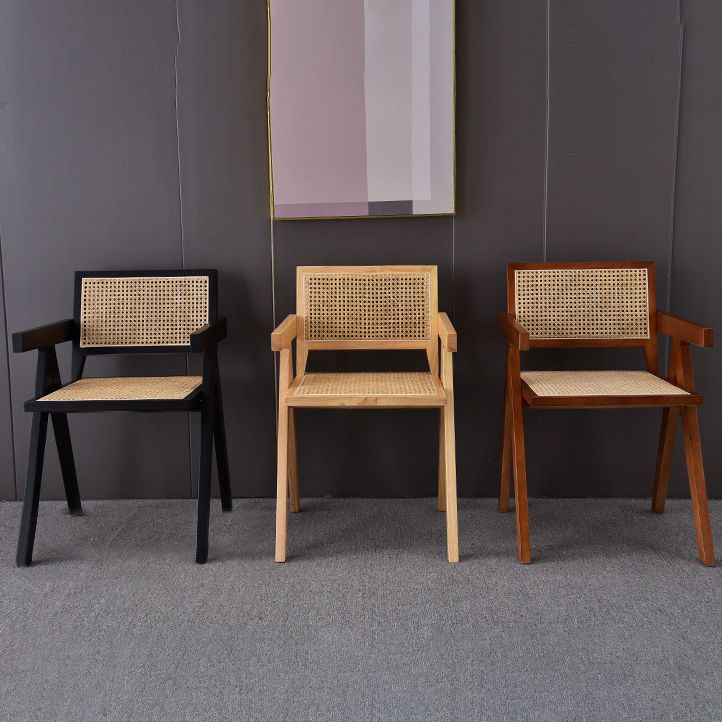 Contemporary Style Rubberwood Chair Open Back Arm Kitchen Dining Chairs Clearhalo ' kitchen&dining_furn' 'Dining Chairs' 'Dining Tables & Seating' 'dining_chair' 'furn' 'furn_dining_chair' 'Furniture' 'furniture_dining_chair' 'Kitchen & Dining Furniture' 'kitchen' 1200x1200_45b18752-f831-4131-8f61-5e43501f3de4