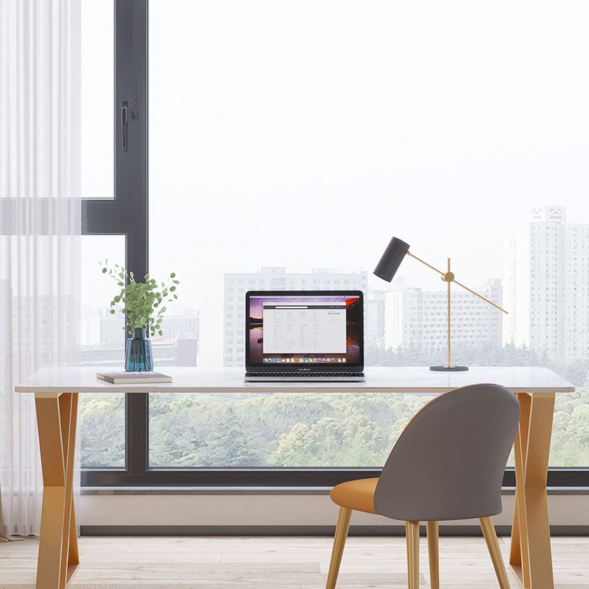 Scrivania glam da ufficio antico scrivania curva curva con gambe metalliche