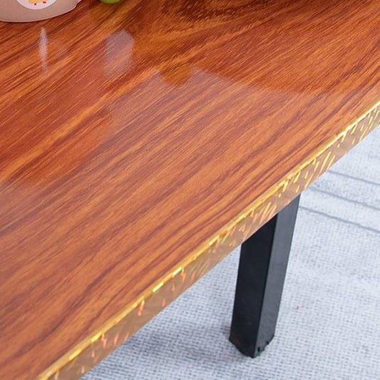 Metal and Wood Table Mid-Century Modern Style Foldable Rectangular Dining Table