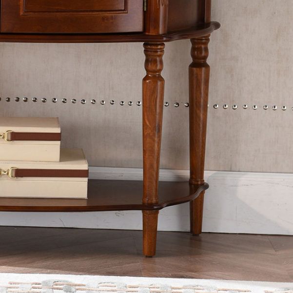 Mid-Century Modern Wooden End Table Half Moon Accent Table for Hall Clearhalo 'Console Tables' 'console_tables' 'Entry & Mudroom Furniture' 'furn' 'furn_console_tables' 'Furniture' 1200x1200_45b282b7-60c6-49b4-acc7-119f4c236490