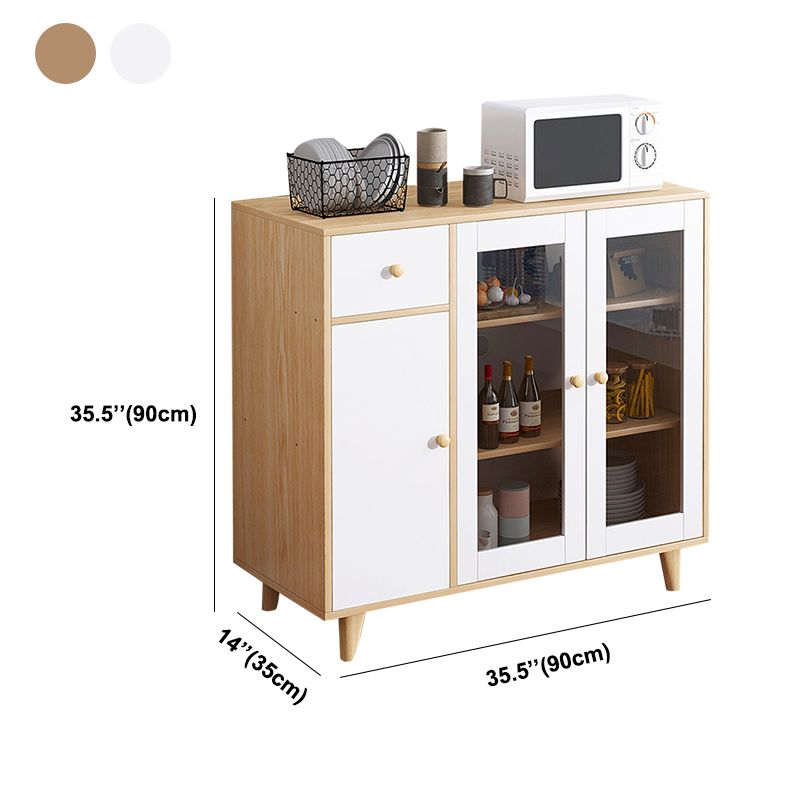 Porta di vetro Sideboard contemporanea ingegnerizzato in legno per la cucina
