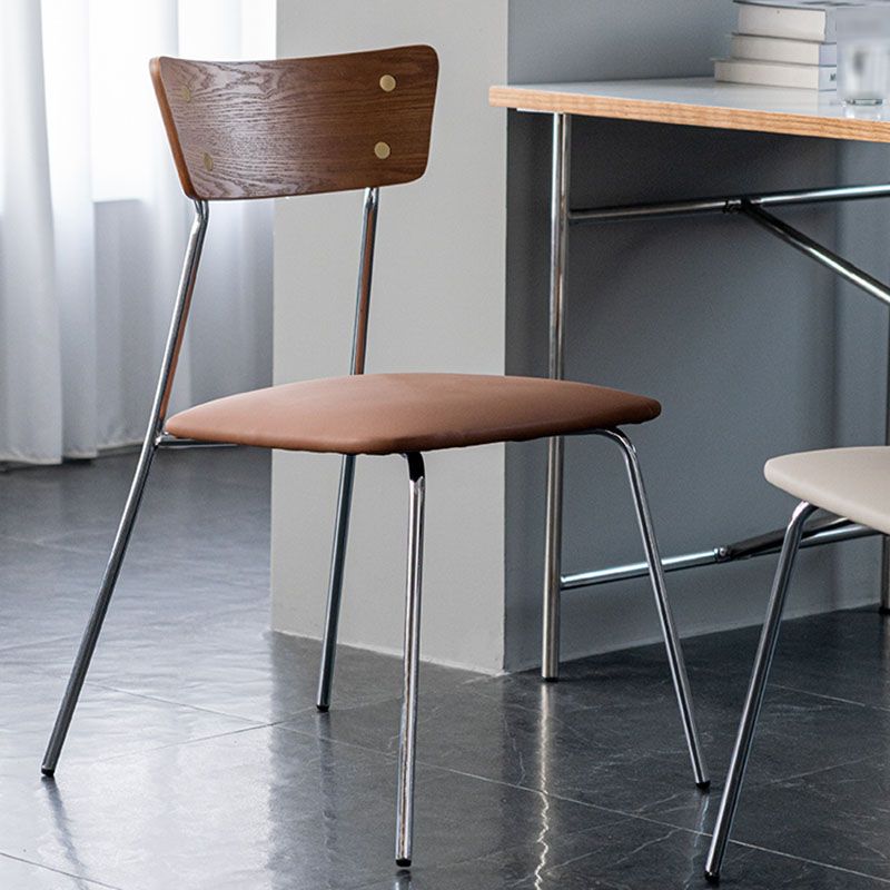 Industrial Style Open Back Side Chair Faux Leather Side Chair Clearhalo 'Dining Chairs' 'Dining Tables & Seating' 'dining_chair' 'furn' 'furn_dining_chair' 'Furniture' 'furniture_dining_chair' 'Kitchen & Dining Furniture' 1200x1200_45b3df35-a825-4683-872c-70d368de1305