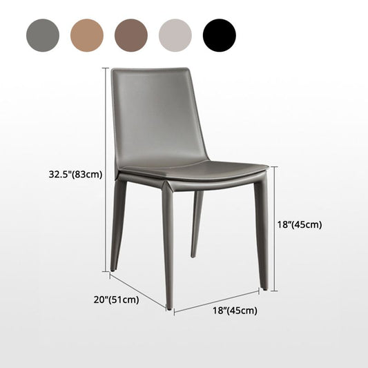 Leather Contemporary Modern Indoor-Outdoor Side Chair Solid Back Chair Clearhalo 'Dining Chairs' 'Dining Tables & Seating' 'dining_chair' 'furn' 'furn_dining_chair' 'Furniture' 'furniture_dining_chair' 'Kitchen & Dining Furniture' 1200x1200_45b5cd46-f1b8-4421-ba5b-d1b5ab765482