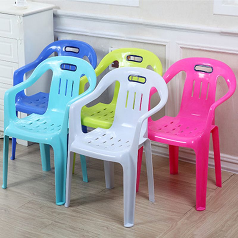 Minimalist Style Stacking Dining Arm Chairs Plastic Slat Back Dining Side Chair for Home Clearhalo ' kitchen&dining_furn' 'Dining Chairs' 'Dining Tables & Seating' 'dining_chair' 'furn' 'furn_dining_chair' 'Furniture' 'furniture_dining_chair' 'Kitchen & Dining Furniture' 'kitchen' 1200x1200_45b65e9e-fd7d-4098-9b95-bc455a8edc06