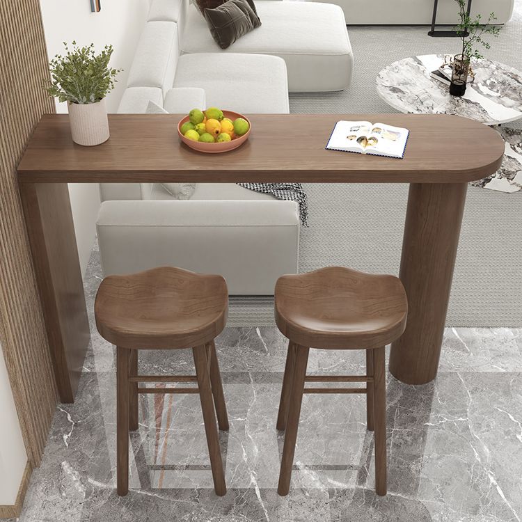 Modern Living Room Solid Wood Double pedestal Bar Dining Table Clearhalo 'Bar Furniture' 'Bar Tables' 'bar_tables' 'furn' 'furn_bar_tables' 'Furniture' 'Kitchen & Dining Furniture' 1200x1200_45b9430c-bf85-446d-9a27-ab4e6ffb47af