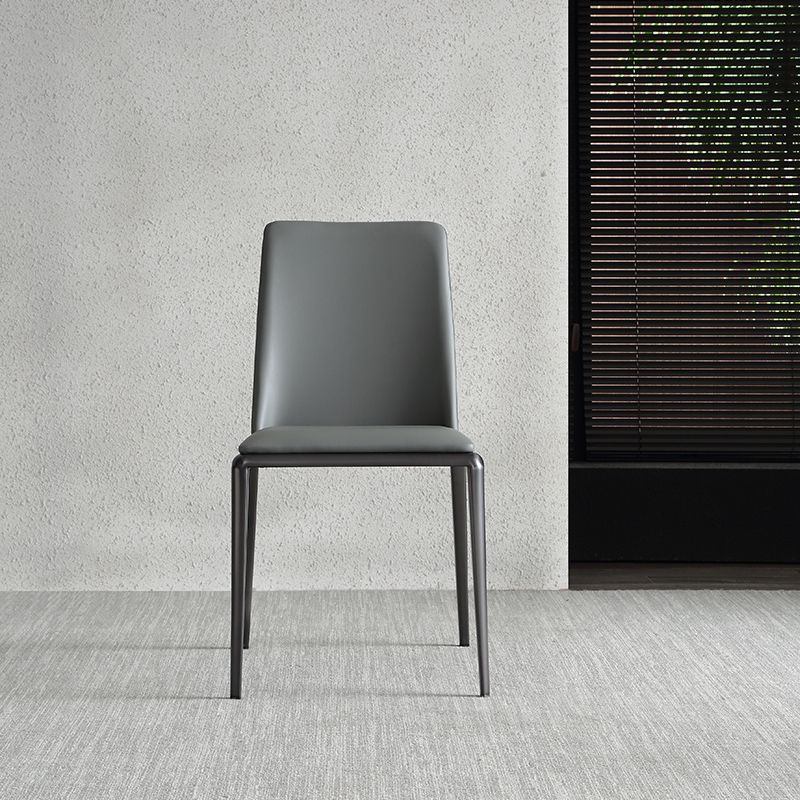 Contemporary Solid Back Armless Side Chairs Leather Dining Chairs for Home (Set of 2) Clearhalo ' kitchen&dining_furn' 'Dining Chairs' 'Dining Tables & Seating' 'dining_chair' 'furn' 'furn_dining_chair' 'Furniture' 'furniture_dining_chair' 'Kitchen & Dining Furniture' 'kitchen' 1200x1200_45b95f7e-541e-4193-ac5b-555bb8320629