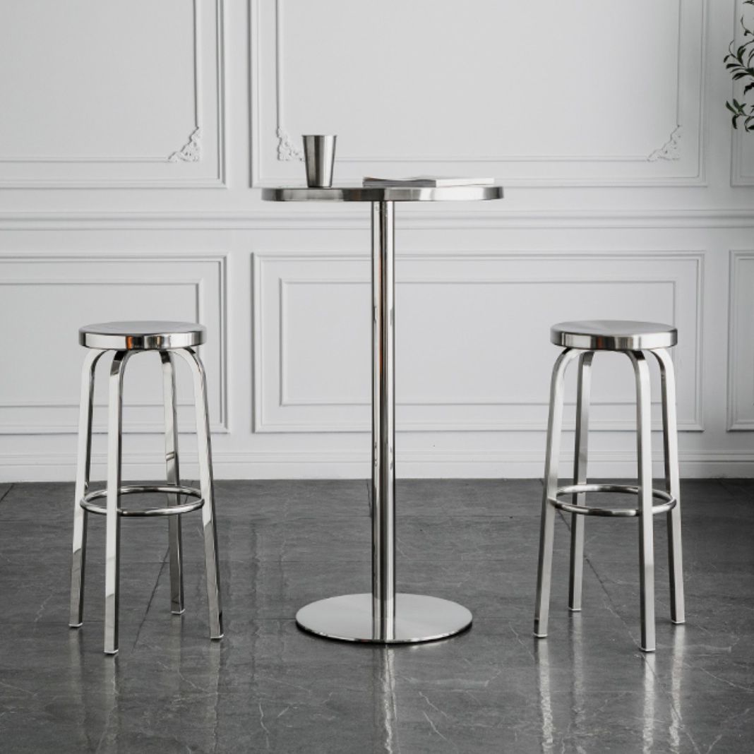 Industrial Round Bar Counter Table Metal Dining Table for Kitchen Clearhalo 'Bar Furniture' 'Bar Tables' 'bar_tables' 'furn' 'furn_bar_tables' 'Furniture' 'furniture_bar_tables' 'Kitchen & Dining Furniture' 1200x1200_45ba49b5-a83f-4903-9420-e4a628ecce97