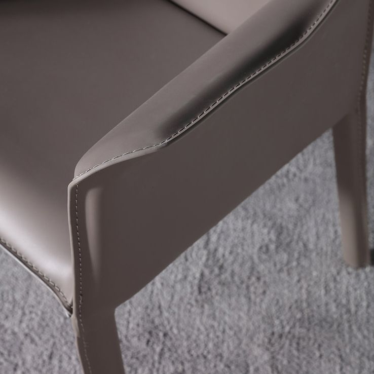 屋内のコンテンポラリーチェアフェイクレザーソリッドダイニングルームチェア