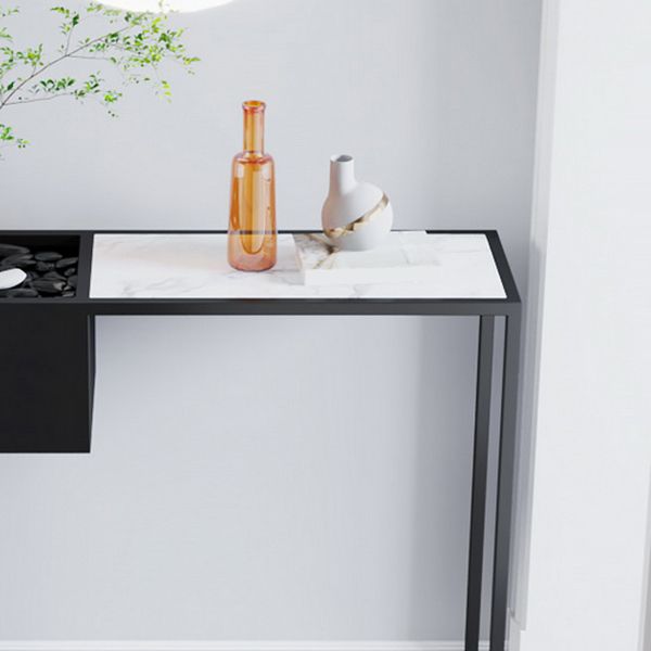 Table de consola negra contemporánea Mesa de sofá de consola rectángica para Hall
