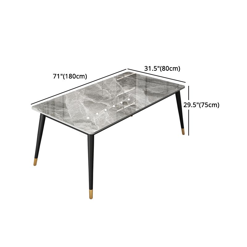 Glam Rectangle Dinette Set 1/4/5/7 Pieces Dining Table Set with Grey Sintered Stone Top Clearhalo 'Dining Room Sets' 'Dining Tables & Seating' 'dining_room_set' 'furn' 'furn_dining_room_set' 'Furniture' 'furniture_dining_room_set' 'Kitchen & Dining Furniture' 1200x1200_45bb2f99-b784-454f-810c-25b58a62487b