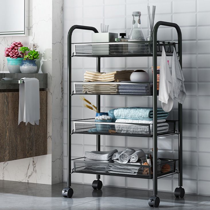 Modern Steel Etagere Bookshelf 3/4/5-Shelf Vertical Open Bookcase with Caster Wheels Clearhalo 'Bookcases' 'furn' 'furn_bookcases' 'Furniture' 'Office Furniture' 1200x1200_45bb764b-5fd4-4d60-84c1-25d400bf223c