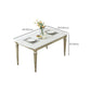 Glam Rectangle Dining Table White Faux Marble Tabletop for Home Clearhalo 'Dining Tables & Seating' 'Dining Tables' 'dining_table' 'furn' 'furn_dining_table' 'Furniture' 'Kitchen & Dining Furniture' 1200x1200_45bba676-1cbf-4890-82bc-2d87f09b8203