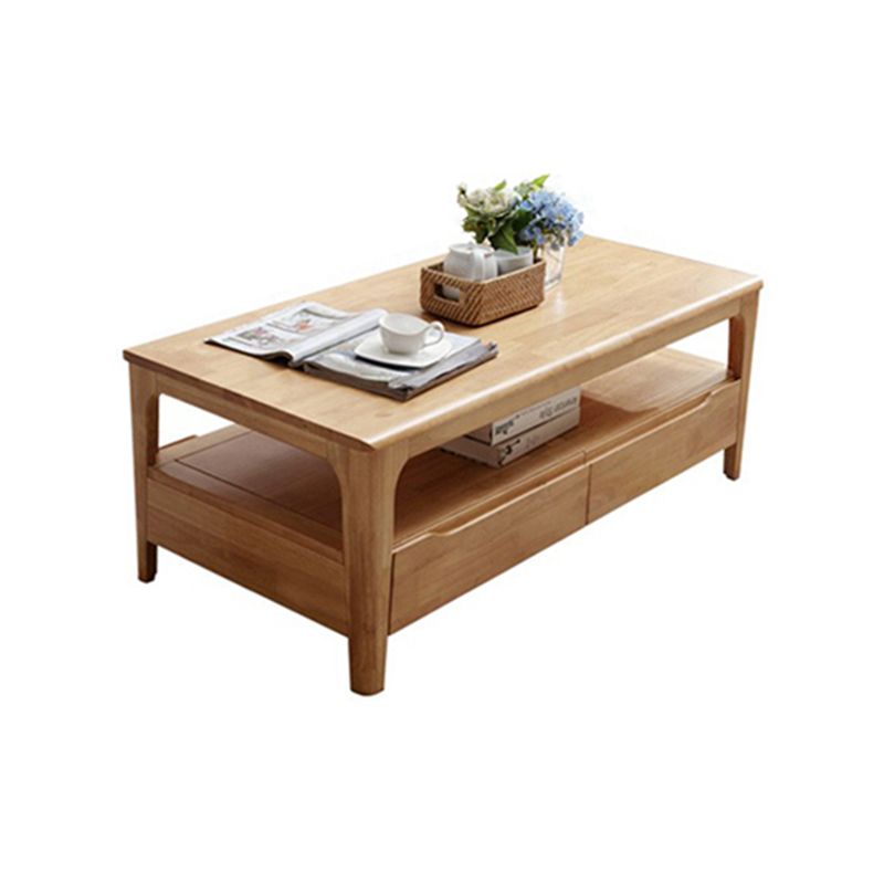 Modern 4 Legs with Storage Drawers Rectangular Single Coffee Table Clearhalo 'Coffee & Accent Tables' 'Coffee Tables' 'coffee_tables' 'furn' 'furn_coffee_tables' 'Furniture' 'Living Room Furniture' 1200x1200_45be6cf0-e0cc-4440-9608-16b540257a57