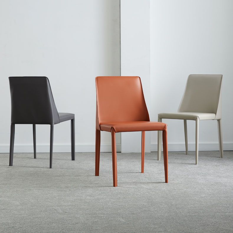 Contemporary Leather Dining Chair Armless Solid Back Chair for Home Clearhalo 'Dining Chairs' 'Dining Tables & Seating' 'dining_chair' 'furn' 'furn_dining_chair' 'Furniture' 'furniture_dining_chair' 'Kitchen & Dining Furniture' 1200x1200_45c05516-e8a4-4864-85bb-a9dc7dcb6160