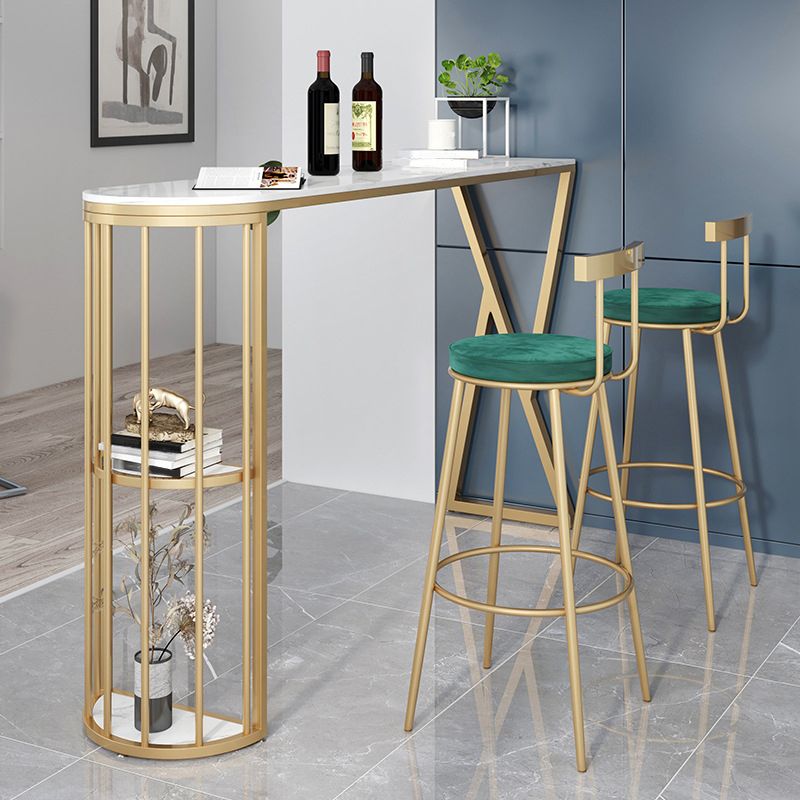 Glam Style Bar Table Stone Top Pub Table with Cabinet for Dining Room Clearhalo 'Bar Furniture' 'Bar Tables' 'bar_tables' 'furn' 'furn_bar_tables' 'Furniture' 'furniture_bar_tables' 'Kitchen & Dining Furniture' 1200x1200_45c13478-251f-4fc0-aead-299ba4d1a330