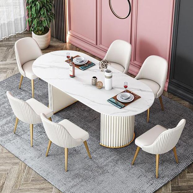 Modern Standard Oval Dining Table Sintered Stone Dining Table for Kitchen Clearhalo ' dining_table' 'Dining Tables & Seating' 'Dining Tables' 'furn' 'furn_dining_table' 'Furniture' 'furniture_dining_table' 'Kitchen & Dining Furniture' 'kitchen&dining_furn' 'kitchen' 'kitchen_dining_table' 1200x1200_45c21a9b-ce80-4c72-840e-3e6697d5a556