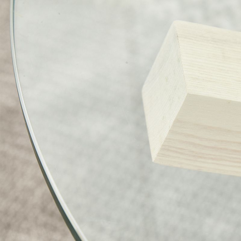 Table basse scandinave avec pieds croisés en bois massif naturel