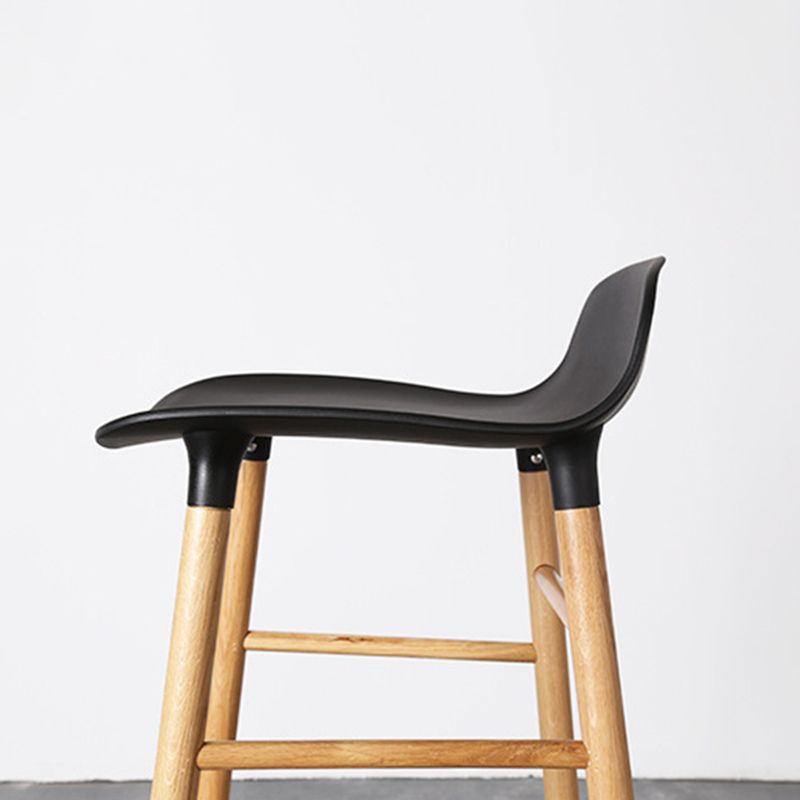 Modern Counter Bar Stool Armless Plastic Indoor Bar Stool with Footrest and Wood Base Clearhalo 'Bar Furniture' 'Bar Stools' 'bar_stools' 'furn' 'furn_bar_stools' 'furniture_bar_stools' 'Kitchen & Dining Furniture' 'kitchen&dining_furn' 'kitchen' 'kitchen_furn' Furniture' 1200x1200_45c3b93b-0709-4e4c-a586-f47744898970