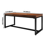 Industrial Dining Room Table Pine Solid Wood Table with Trestle Base for Home Kitchen Dinner Clearhalo ' dining_table' 'Dining Tables & Seating' 'Dining Tables' 'furn' 'furn_dining_table' 'Furniture' 'furniture_dining_table' 'Kitchen & Dining Furniture' 'kitchen&dining_furn' 'kitchen' 'kitchen_dining_table' 1200x1200_45c42c4c-eaa7-4c53-a52a-1e3a95ba24ed