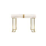 Glam Slate Top make -up ijdelheid bureau met lade, beige kleedtafel