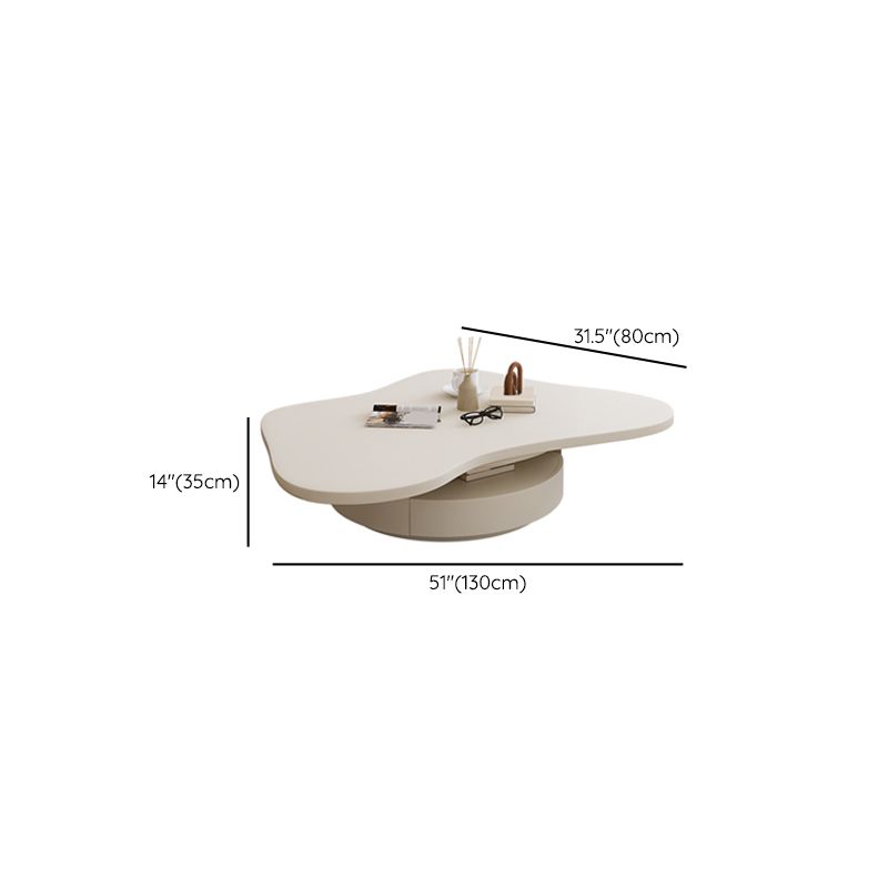 31" Wide Contemporary Coffee Table White Coffee Cocktail Table with Storage