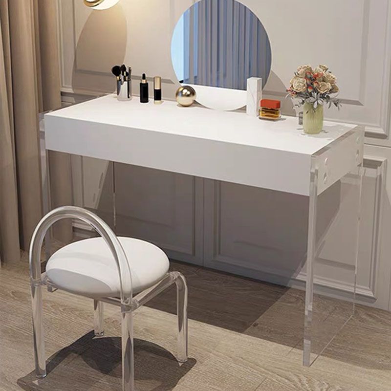 Moderne technische Holz -Make -up -Schminktischhocker Schwarz/ Weiß