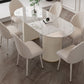 Oval Sintered Stone Dining Table Modern Table in White with Metal Double Pedestal Clearhalo ' dining_table' 'Dining Tables & Seating' 'Dining Tables' 'furn' 'furn_dining_table' 'Furniture' 'furniture_dining_table' 'Kitchen & Dining Furniture' 'kitchen&dining_furn' 'kitchen' 'kitchen_dining_table' 1200x1200_45c9d3b9-767b-4900-b3e4-0d04c4009a30