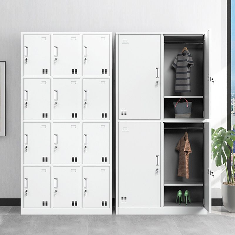 Steel White Storage Cabinet Contemporary Cabinet with Hinged Door Clearhalo 'Armoires & Wardrobes' 'armoires_wardrobes' 'Bedroom Furniture' 'furn' 'furn_armoires_wardrobes' 'Furniture' 1200x1200_45cc1103-e2da-4a7d-91f1-a46db688ee7c