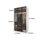 Brown Glass Door Wardrobe for Home Contemporary Hinged Door Storage Cabinet