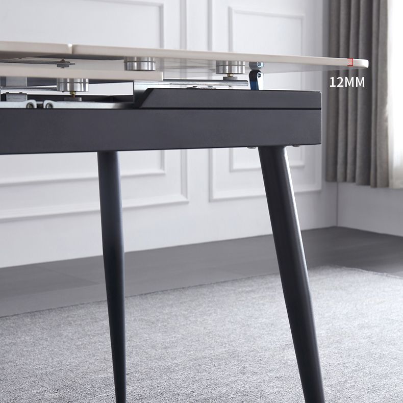 Rectangle Contemporary Sintered Stone Dining Room Set with Removable Leaf Dining Furniture Set Clearhalo 'Dining Room Sets' 'Dining Tables & Seating' 'dining_room_set' 'furn' 'furn_dining_room_set' 'Furniture' 'furniture_dining_room_set' 'Kitchen & Dining Furniture' 'kitchen&dining_furn' 'kitchen' 1200x1200_45cd5653-3301-4427-b68d-998163718174