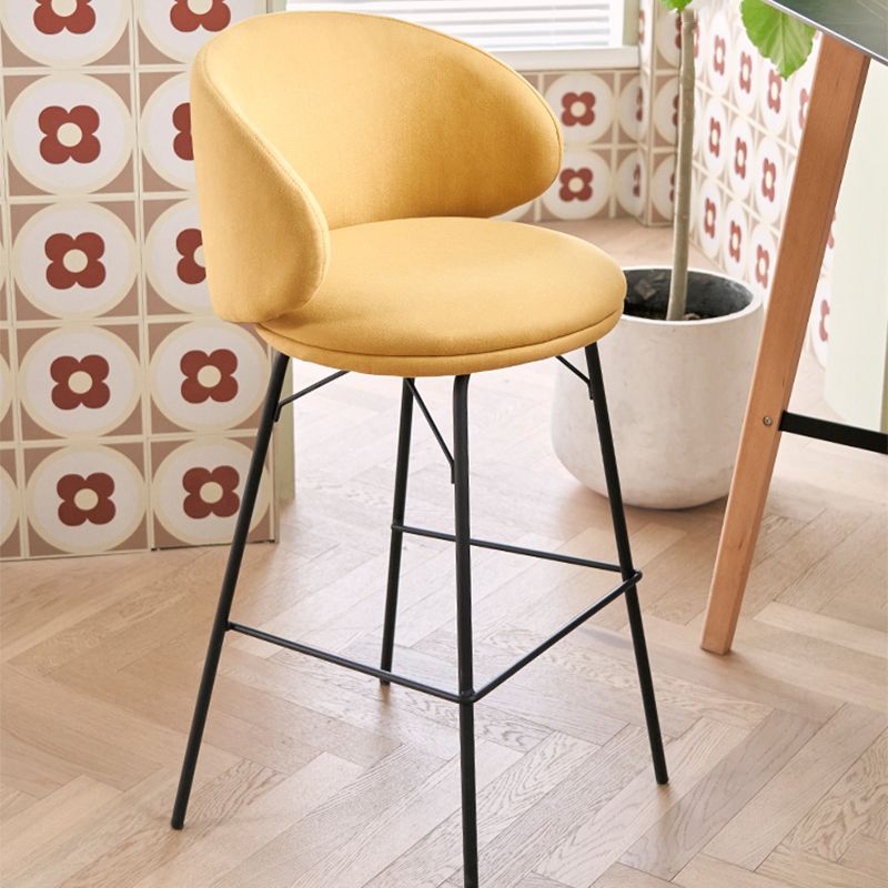 Modern Style Upholstered Counter Stool Low Back Bar Stool for Living Room