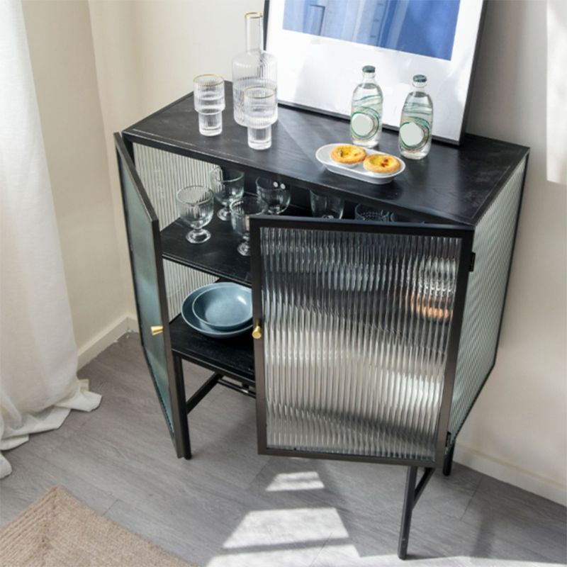 Armadio in metallo in metallo contemporaneo porte in vetro mobile a buffet per sala da pranzo