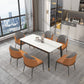 Glam Rectangle Dining Table Set 1/4/5/7 Pieces Dinette Set with Sintered Stone Top Clearhalo 'Dining Room Sets' 'Dining Tables & Seating' 'dining_room_set' 'furn' 'furn_dining_room_set' 'Furniture' 'Kitchen & Dining Furniture' 1200x1200_45d03dfe-ab52-44f2-8276-d01a408ad98c