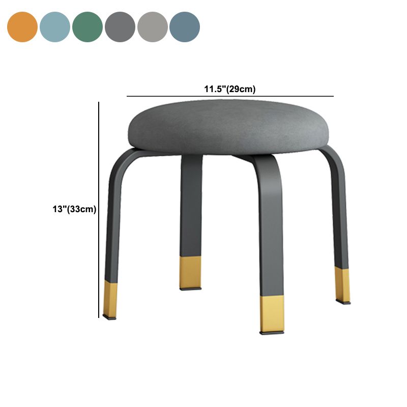 Fabric Round Water Resistant Ottoman Modern Solid Color Metal Frame Ottoman Clearhalo 'furn' 'furn_ottomans_poufs' 'Furniture' 'Living Room Furniture' 'Ottomans & Poufs' 'ottomans_poufs' 1200x1200_45d04783-21a5-4375-ad00-ee6fb53235e9