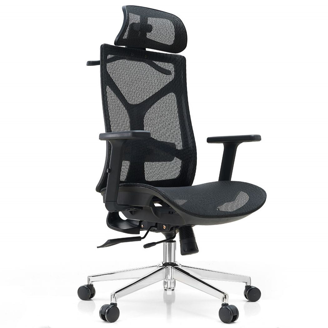 29-inch brede moderne bureaustoel, zwart gestoffeerde bureaustoel