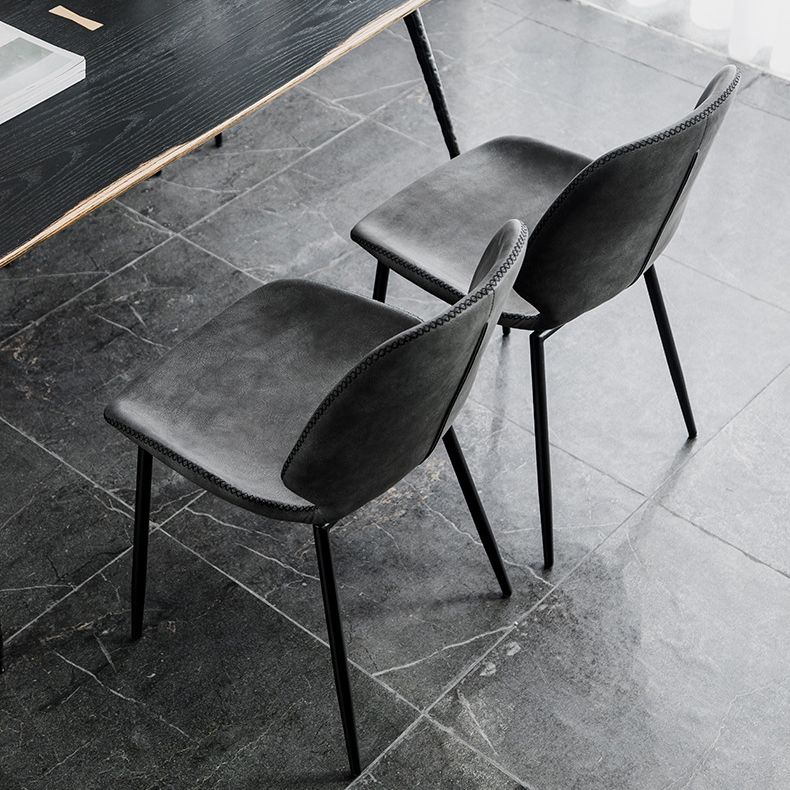 Modern Metal Kitchen Dining Side Chair Black Wingback Side Dining Side Chair Clearhalo ' kitchen&dining_furn' 'Dining Chairs' 'Dining Tables & Seating' 'dining_chair' 'Furniture' 'furniture_dining_chair' 'Kitchen & Dining Furniture' 'kitchen' 1200x1200_45d3065d-1fb4-4e65-bcaf-28a22366311b