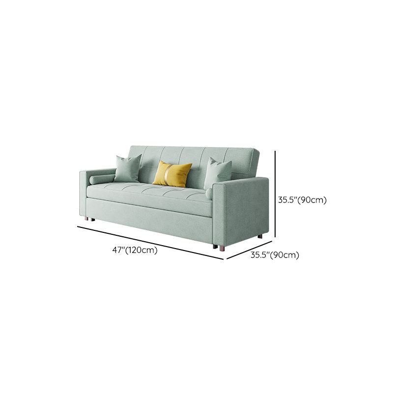 Scandinavian Futon Sofa Bed Upholstered Cushion Back Square Arms Sleeper Sofa Clearhalo 'furn' 'furn_futons' 'Furniture' 'Futons & Daybeds' 'Futons' 'Living Room Furniture' 1200x1200_45d34444-b6dd-4da0-afdf-048e55edeaf4
