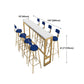 Glam Marble Bistro Bar Table with Rectangle Table Top Trestle Table - 41.3" H , Only Table Clearhalo 'Bar Furniture' 'Bar Tables' 'bar_tables' 'furn' 'furn_bar_tables' 'Furniture' 'furniture_bar_tables' 'Kitchen & Dining Furniture' 1200x1200_45d3a627-5c24-4515-a0be-624ee4b00a23