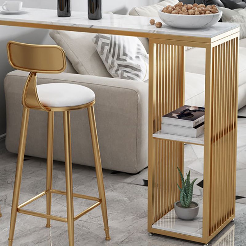 Stone Top Bar Dining Table Modern Bar Dining Table with Sled Base Clearhalo 'Bar Furniture' 'Bar Tables' 'bar_tables' 'furn' 'furn_bar_tables' 'Furniture' 'furniture_bar_tables' 'Kitchen & Dining Furniture' 1200x1200_45d4afb2-88c5-4ae5-8557-f7d8692d62f2