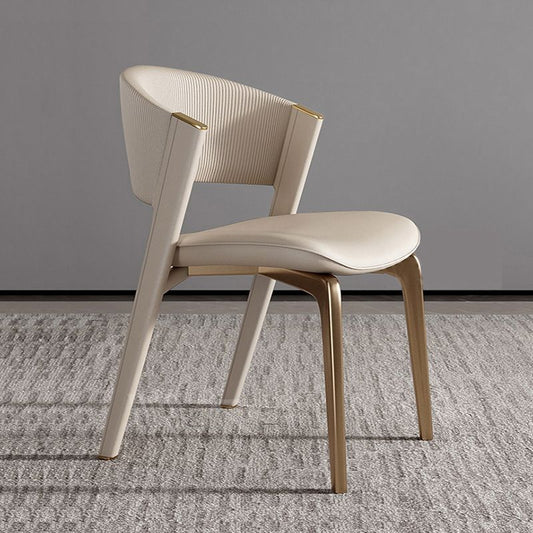 Sedia da pranzo in pelle finta sedia a bracciole aperto in stile nordico