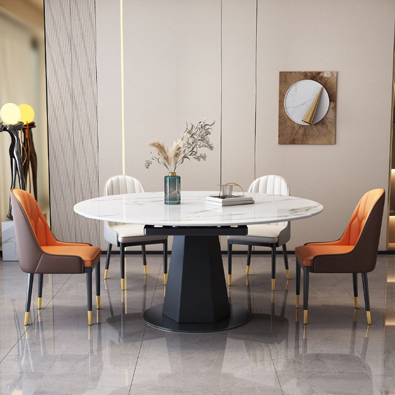 Sintered Stone Dining Table Drop-Leaf Dinner Table for Dining Room Clearhalo 'Dining Tables & Seating' 'Dining Tables' 'dining_table' 'furn' 'furn_dining_table' 'Furniture' 'Kitchen & Dining Furniture' 1200x1200_45d866b8-94fd-408c-bb67-5f572912d787