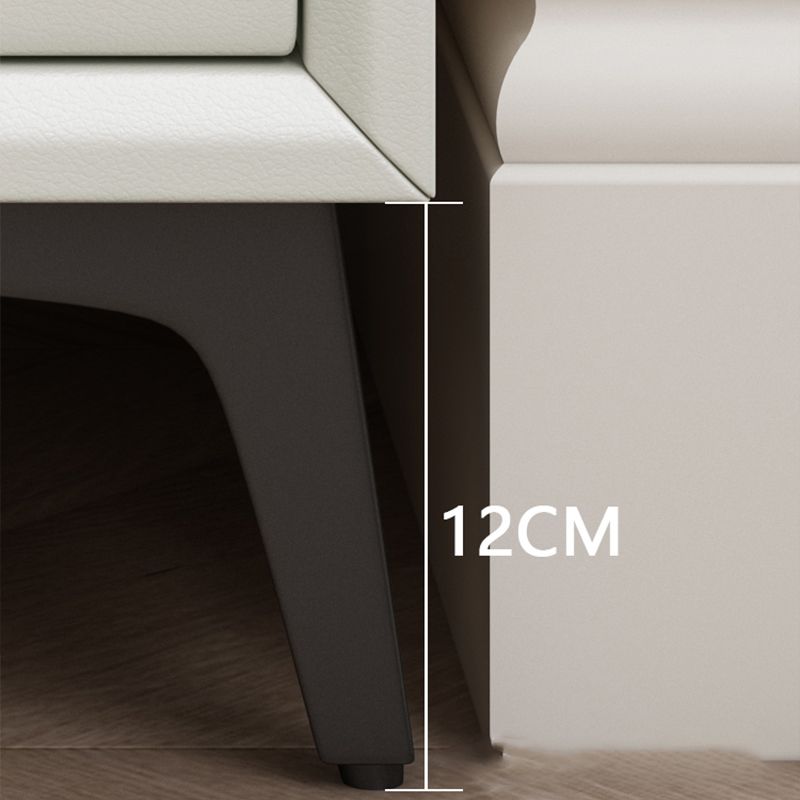19 "H Moderne Nachttisch-Kunstleder 2-Drawer-Aufbewahrungstisch mit Beinen